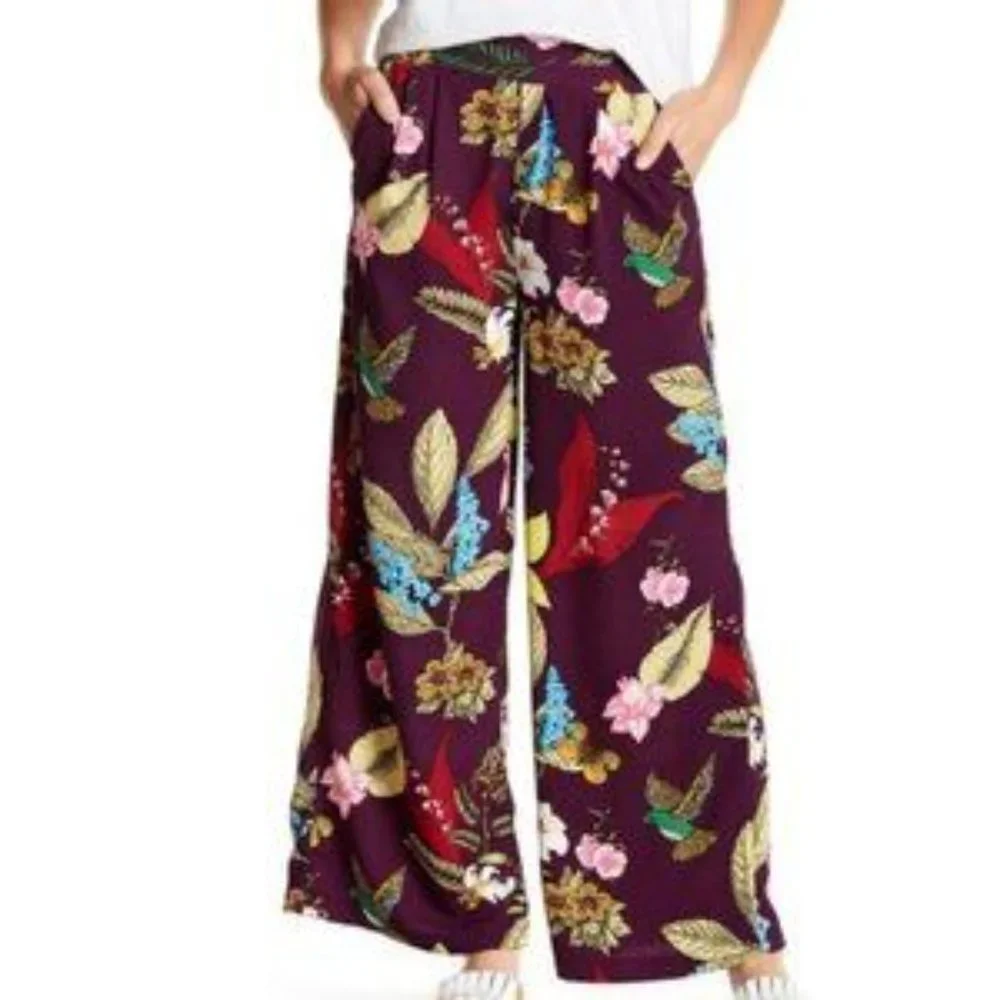 Romeo and Juliet Purple Floral Pants - Picture 1 of 4
